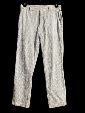 Vineyard Vines Pants Mens 30x30 Breaker Blue White Stripes Seersucker Khakis
